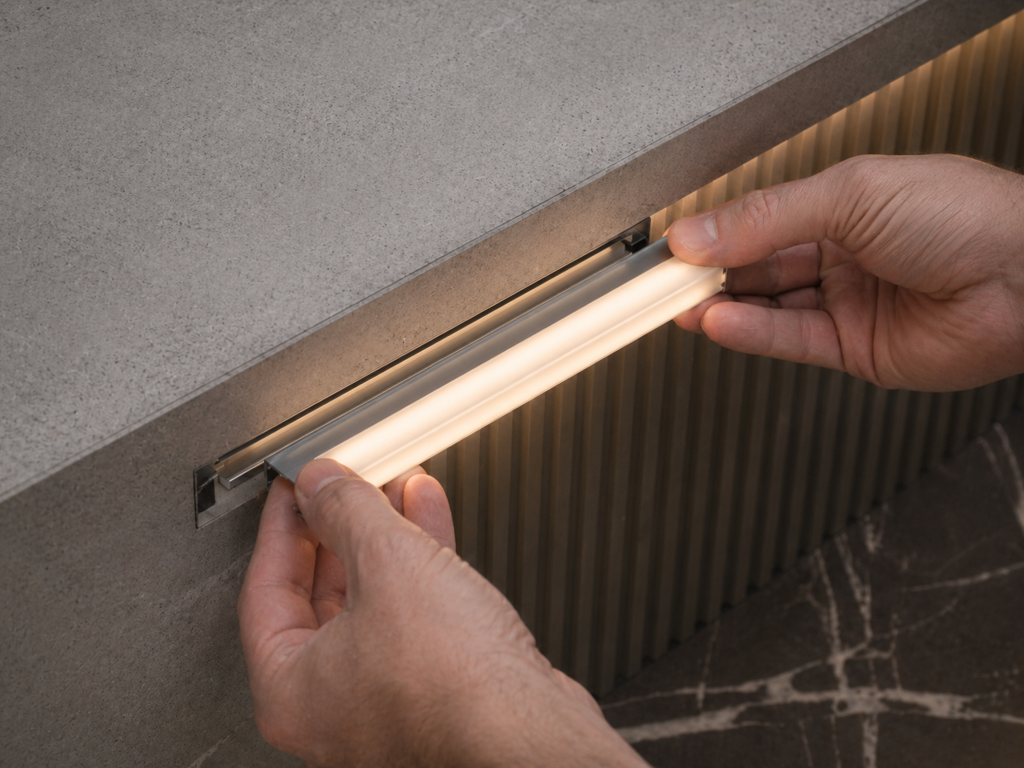 Clean architectural LED lighting installation